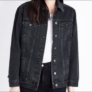 Oversized black denim jacket
